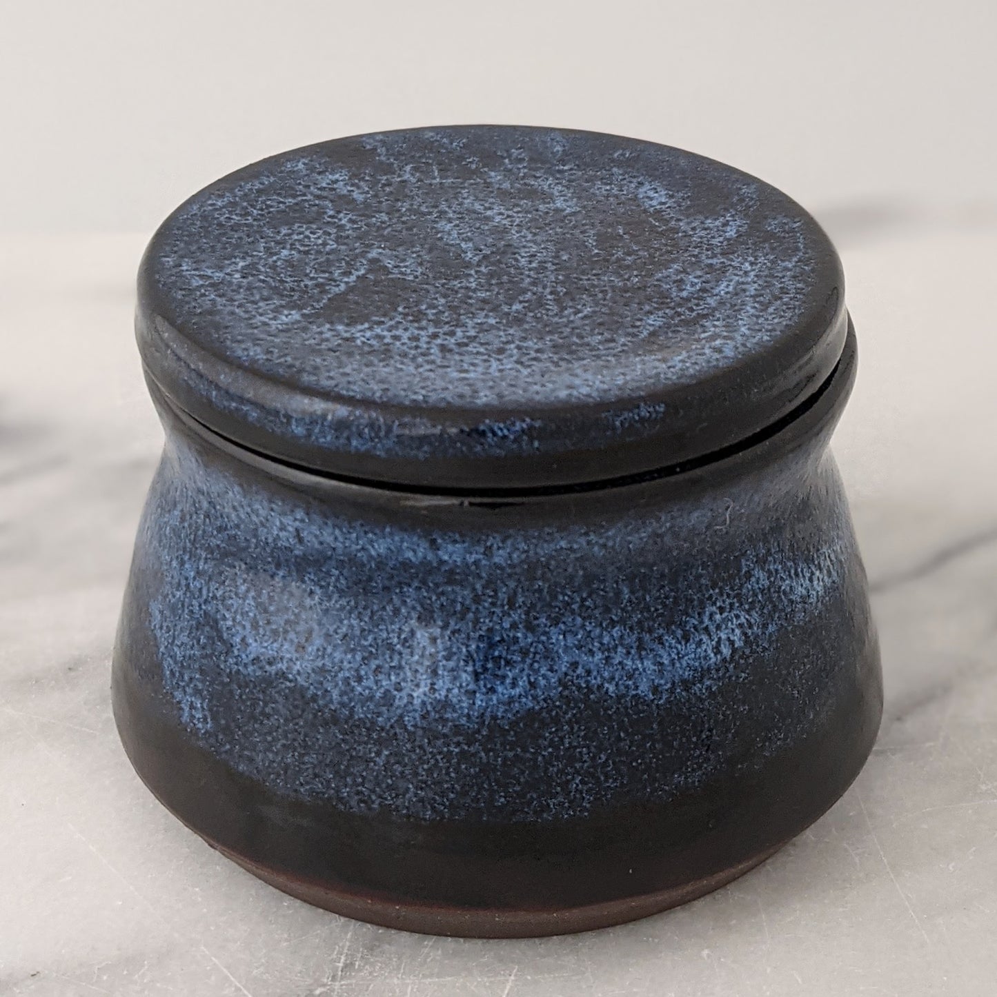 Blue & Black Ceramic Jar