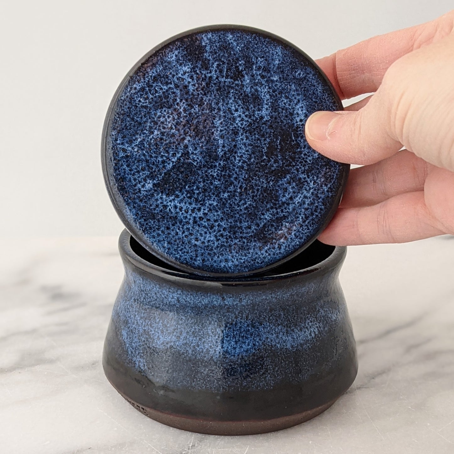 Blue & Black Ceramic Jar