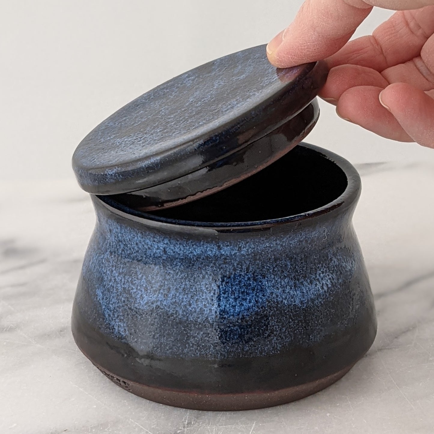 Blue & Black Ceramic Jar