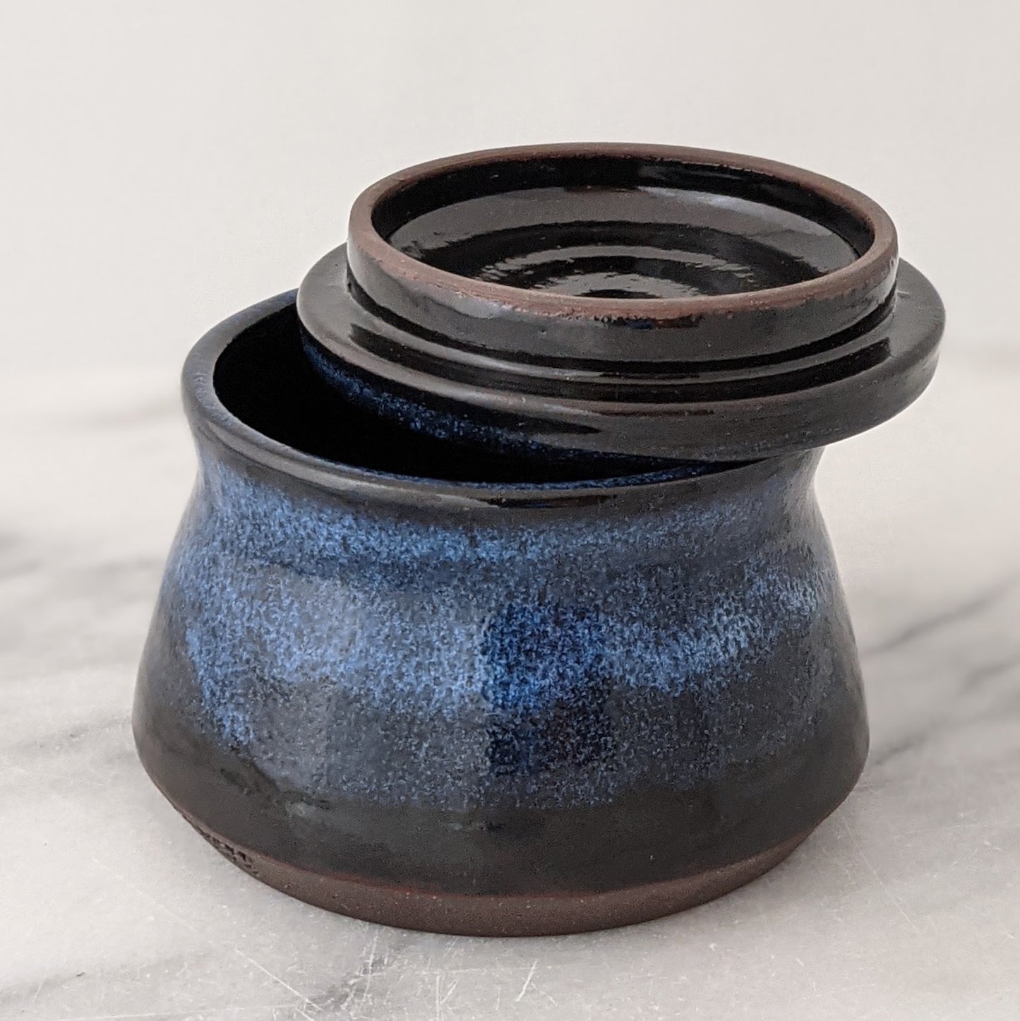 Blue & Black Ceramic Jar
