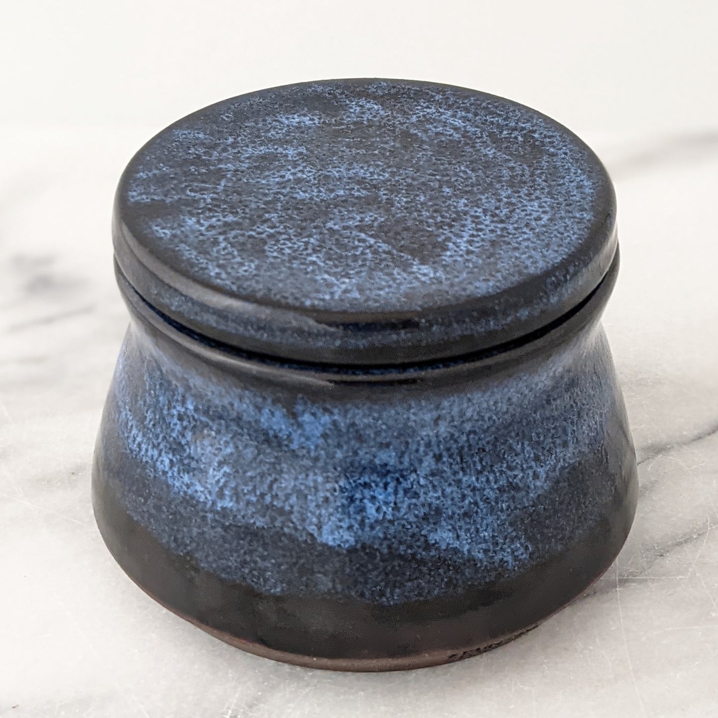 Blue & Black Ceramic Jar