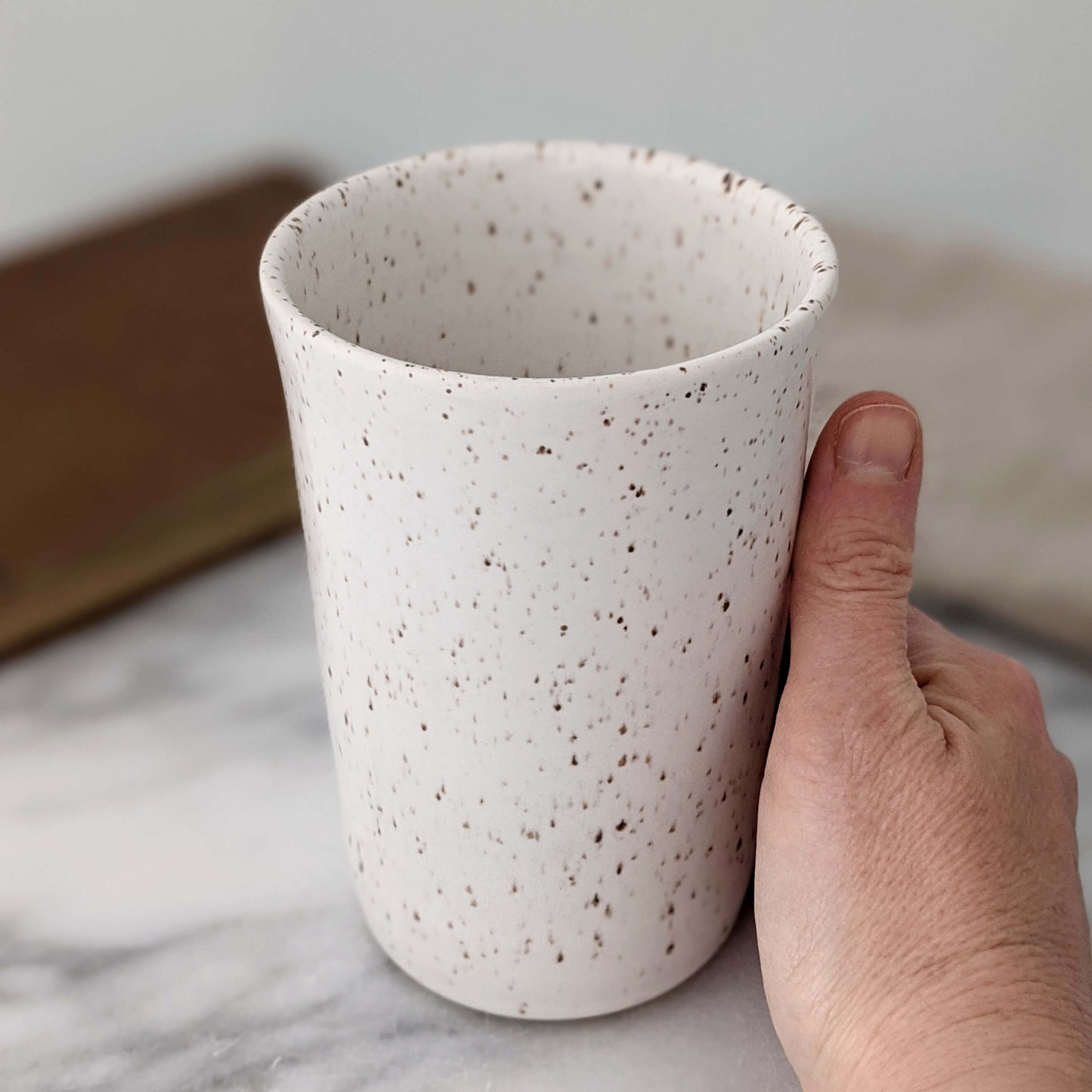 Speckled White Cup