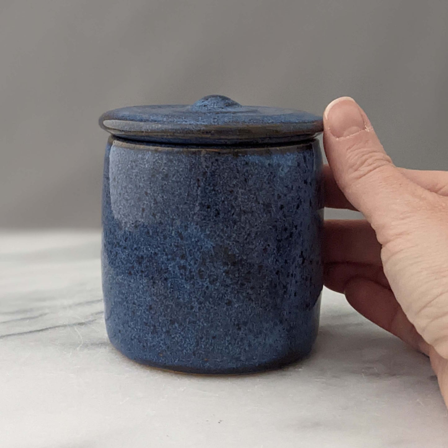 Lidded Ceramic Jar in Blue