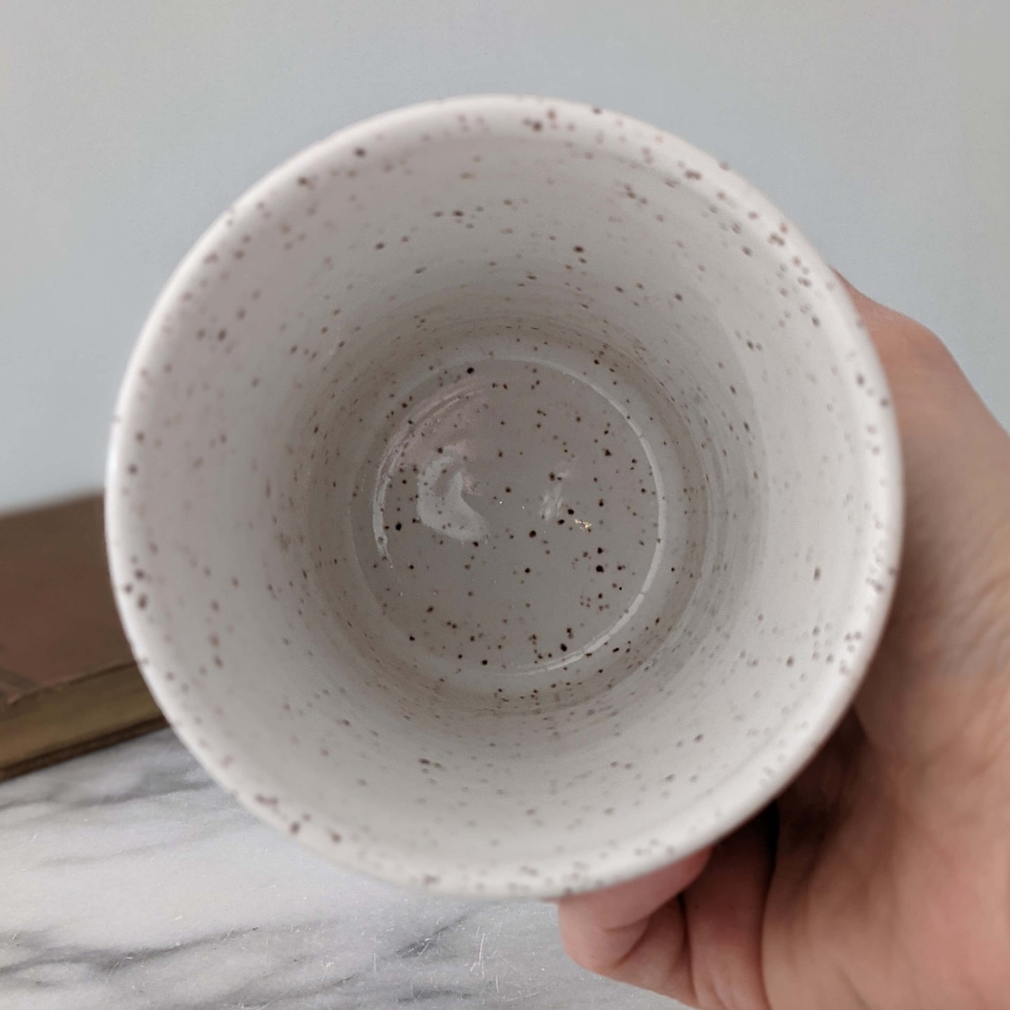 Speckled White Travel Mug